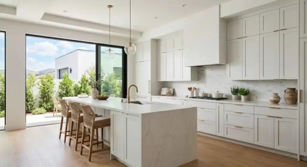 Custom shaker kitchen cabinets in an Irvine home