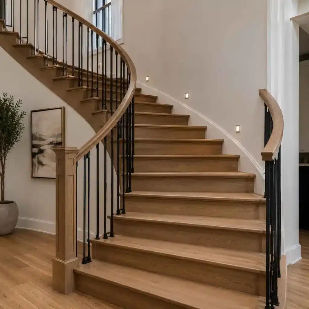 Custom staircase installation in an Irvine residence.