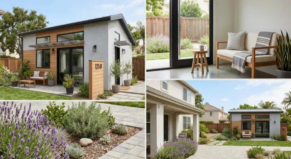 Modern finished accessory dwelling unit in Irvine backyard